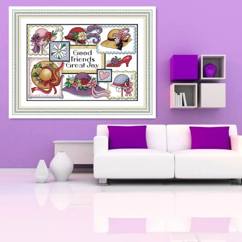 Good Friends Great Joy 11CT 14CT напечатаны на холсте вышивка крестиком набор украшения для