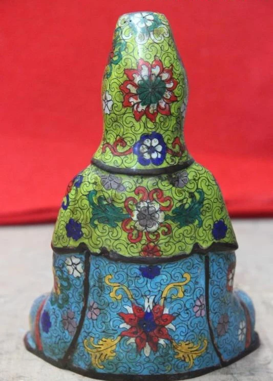 10 буддизм Бронза Медь cloisonne Bodhisattva Deity Kwan-Yin статуя Гуаньинь | Дом и сад