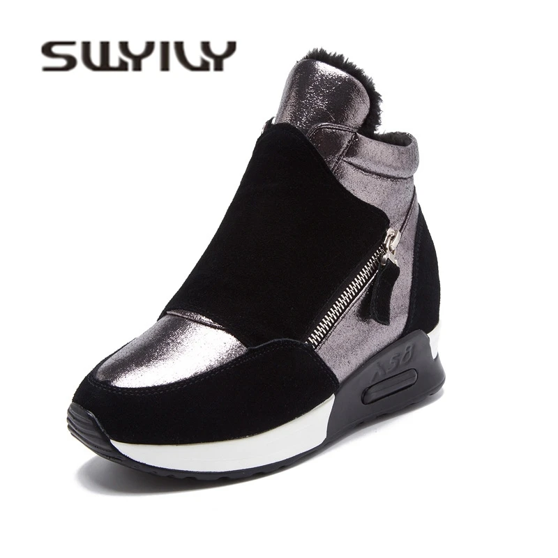 SWYIVY/женские кроссовки на толстой платформе; коллекция года; сезон осень-зима; удобная женская повседневная обувь на молнии; красивые женские кроссовки