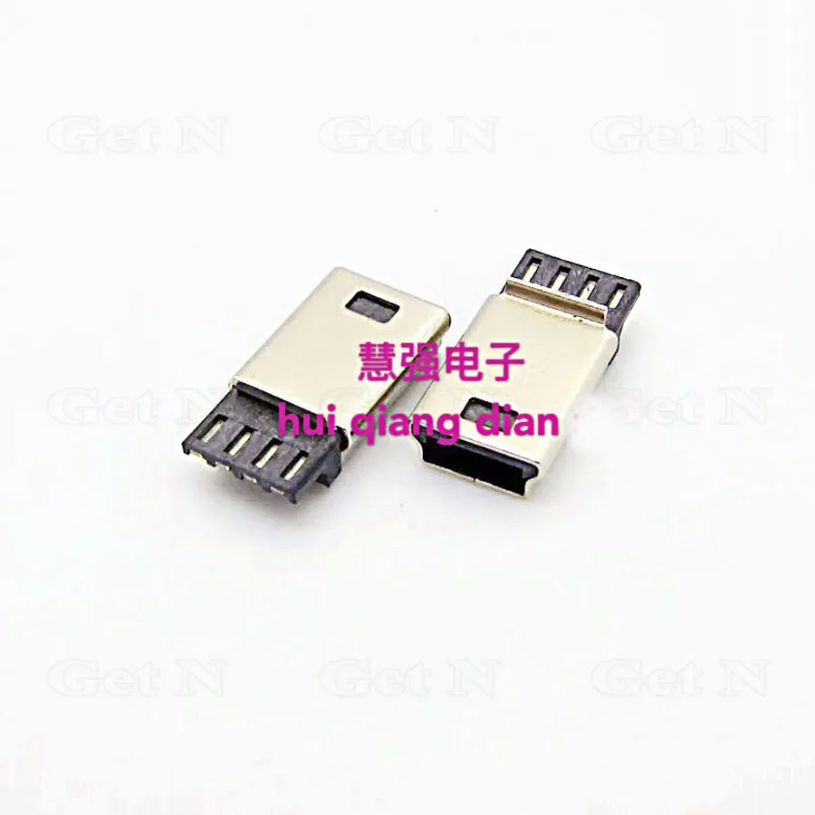 100 шт./лот 5 контактный мини usb штекер Штекерный разъем сварной плоский угол типа