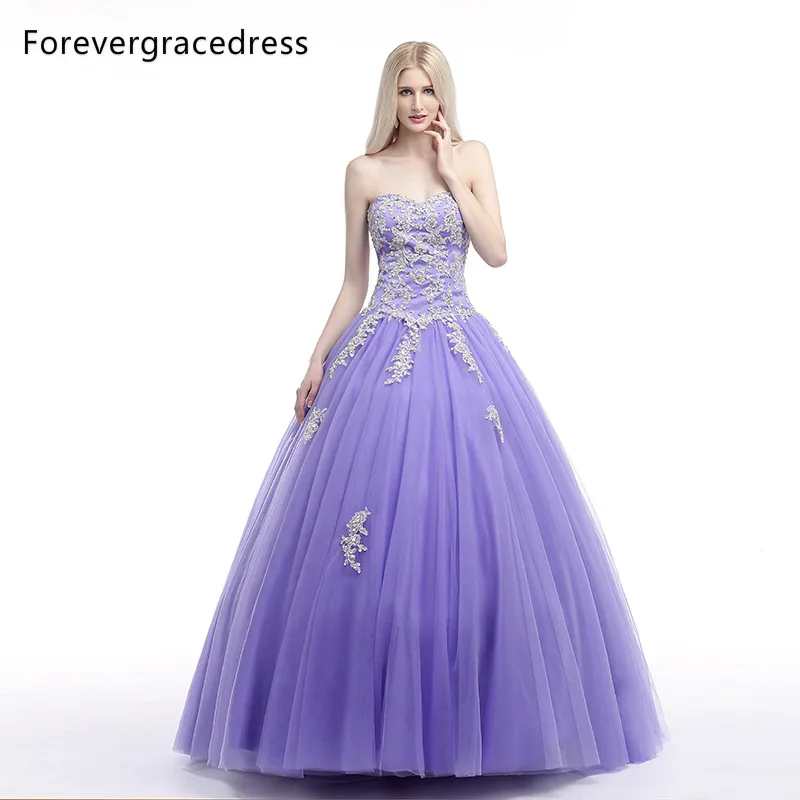 Forevergracedress реальные фотографии Милая Quinceanera платье пикантные фиолетовые