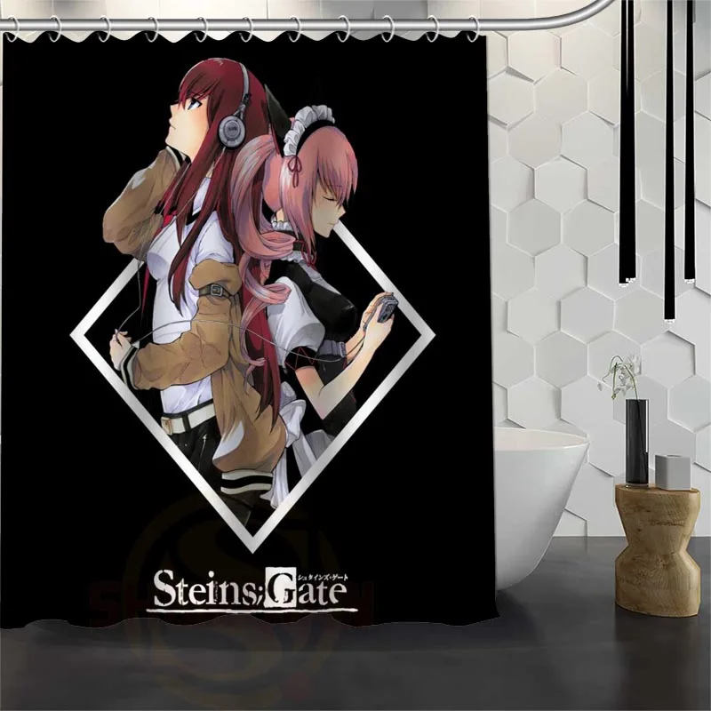 

Custom Waterproof Bathroom Steins Gate Shower Curtain Polyester Fabric Bathroom Curtain 165X180cm,180X200cm P#
