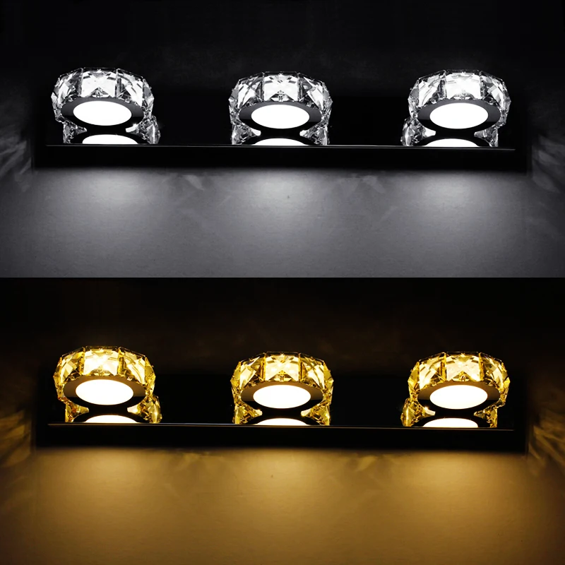 Мини Хрустальный настенный светильник для ванной комнаты 3 Вт Светодиодный