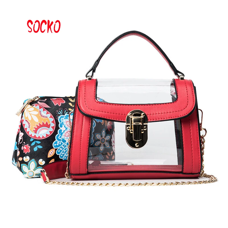 

2018 New summer women shoulder bag ladies transparent handbag sweet jelly beach bag candy color chain crossbody bag ZL49.9