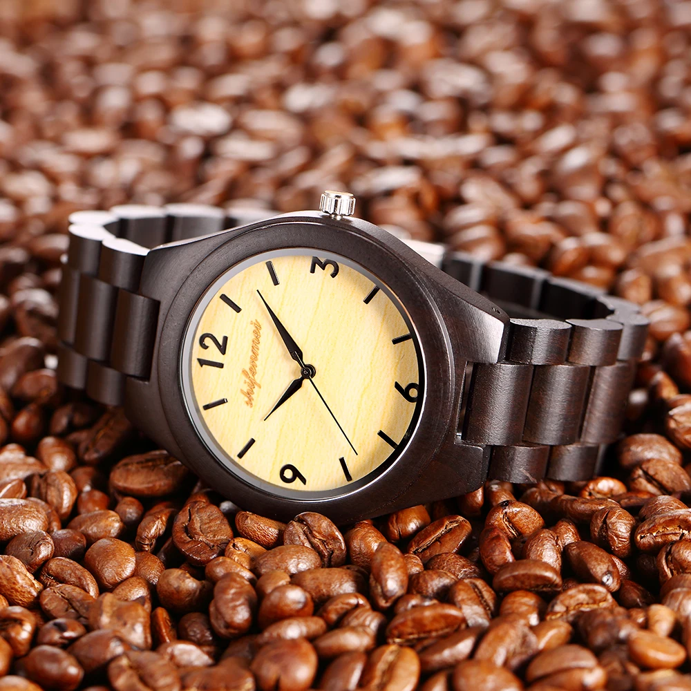 Деревянные часы мужские высококачественные черные Handemade деревянные s Роскошные