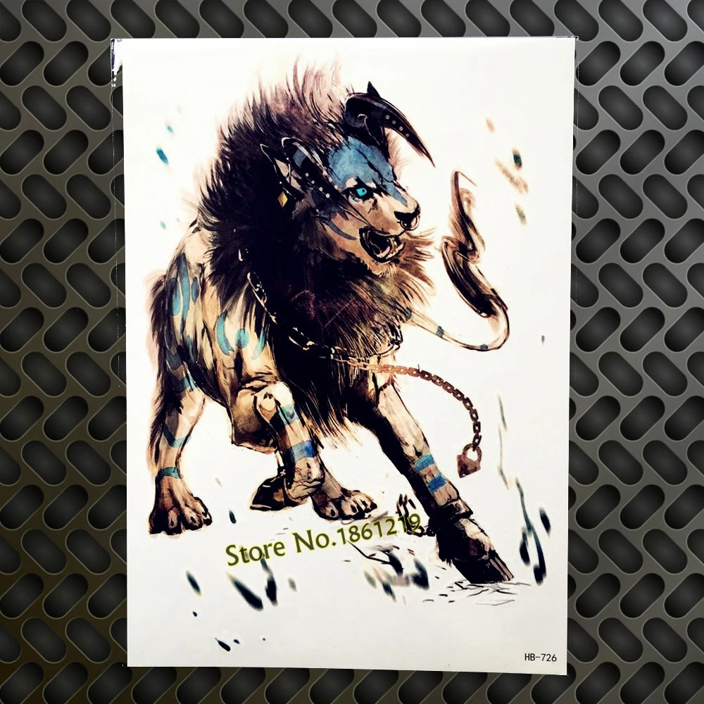 1 шт. большой размер Платина блонд тату стикер водонепроницаемый/Япония Харадзюку Татуировка мужская