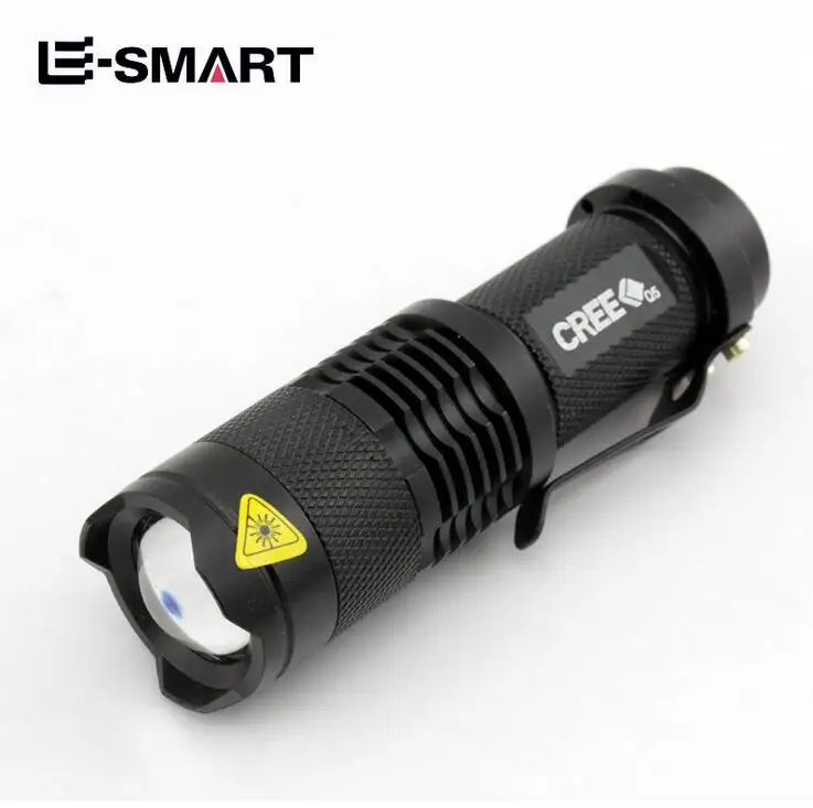 

(wholesale)50pcs/lot Q5 Led Flashlight Mini Zoomable 3 Modes Waterproof Glare Torch Lamp Flash Light