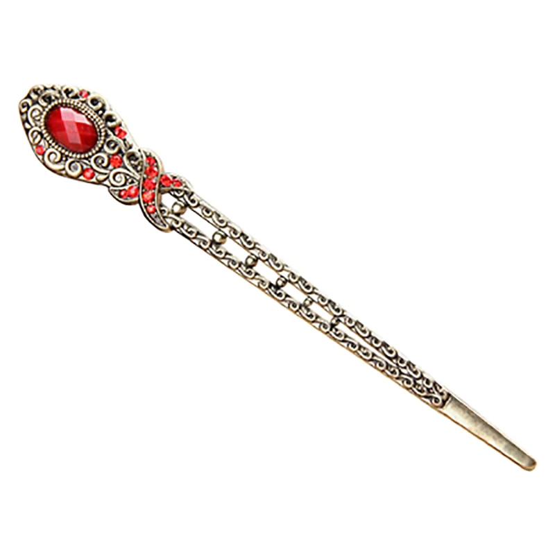 

PJ.SDZM New Classic Palace Retro Hair Accessories Tassel Step Shake Hair Sticks Rhinestone Female Flower Updo Hairpin FJ0007
