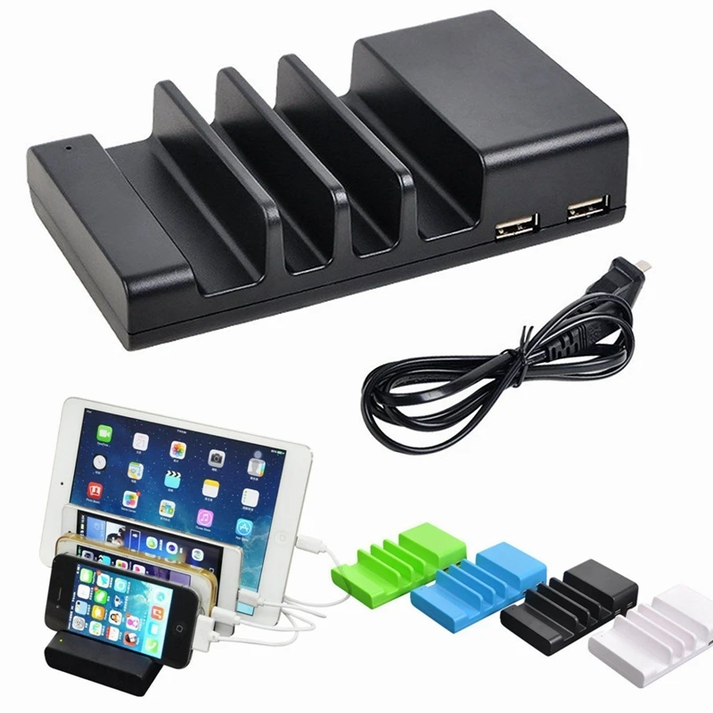 4 порта зарядная док-станция Подставка держатель 1A/2.4A USB универсальный смартфон зарядное устройство для iPhone X 8 7 6 6S Plus 5 samsung LG