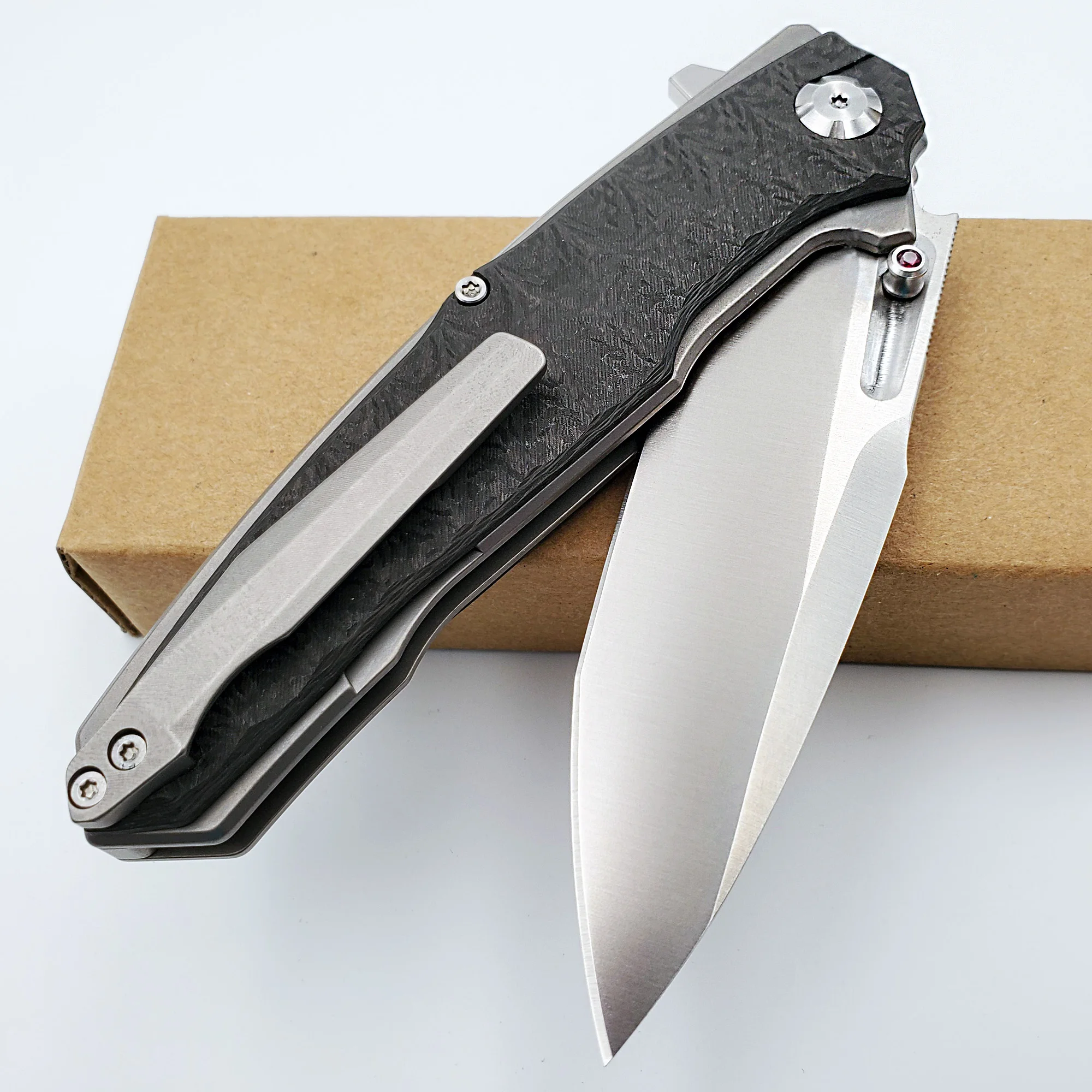 Тактический складной нож Black Shark карманный клинок из титанового углеродного