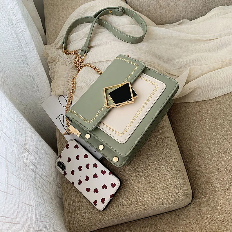 Chain Pu Leather Crossbody Bags For Women Small Shoulder Messenger Bag Special Lock Design Female Travel Handbags