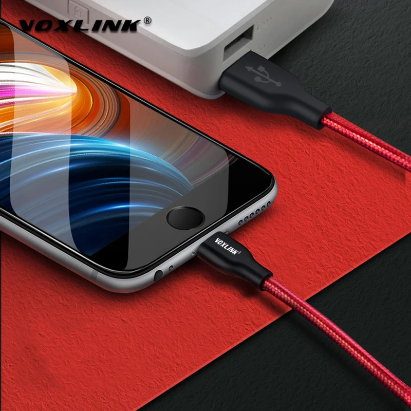 VOXLINK 10 шт. в упаковке, нейлоновый Плетеный USB кабель для iphone X XS, быстрая зарядка, синхронизация данных, 2,4 А, для iphone xr, максимальный зарядный кабель