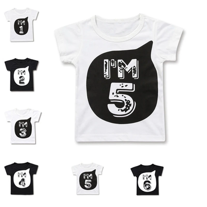 Футболки для мальчиков футболка маленьких девочек на день рождения с номером