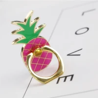 360 degree metal finger ring jewelry smart phone stand holder fruit pineapple mobile phone holder stand for iphone all phone