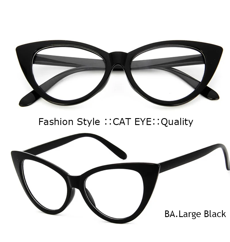 BA Large Black IVSTA винтажные женские очки кошачий глаз женские очки прозрачные оправа роскошный бренд дизайн оправа для очков очки от близорукости - Цвет оправы: BA Large Black