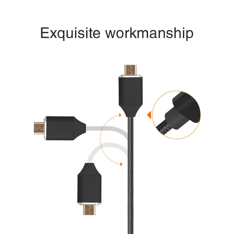 Overfly Магнитный Micro USB кабель нейлоновый Плетеный кабели для мобильных телефонов