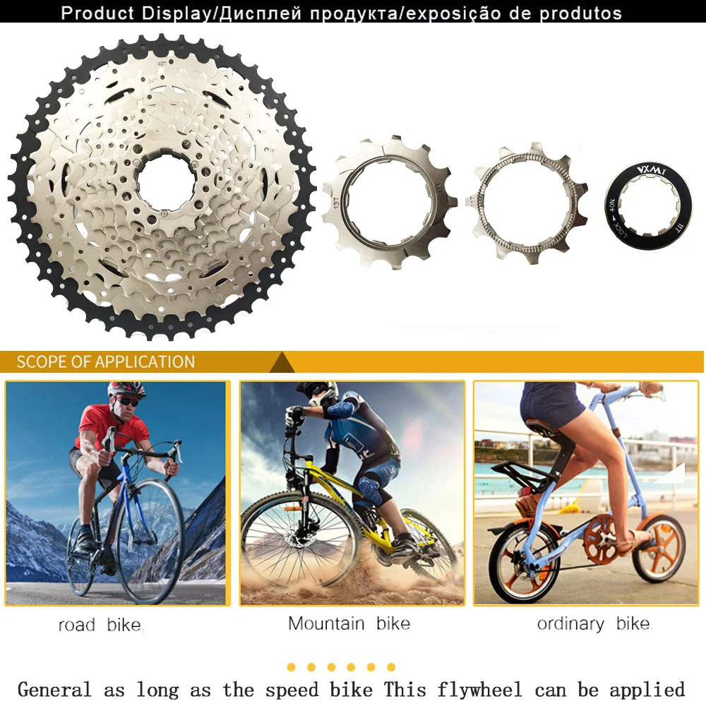 VXM маховик для велосипеда 11 46T 10 скоростей 10s широкий диапазон горного Кассетный