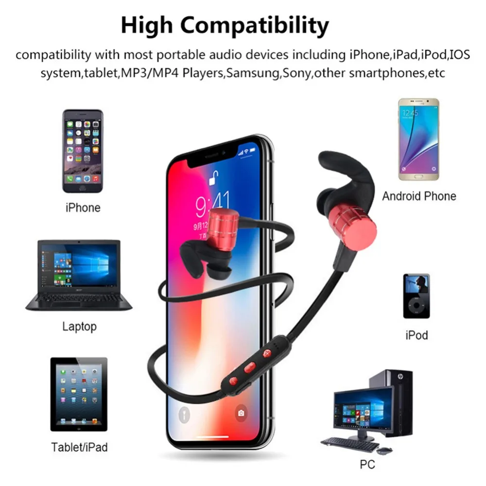 ZHY 02 беспроводные наушники магнитные BT 4 2 Bluetooth супер бас стерео спортивные с
