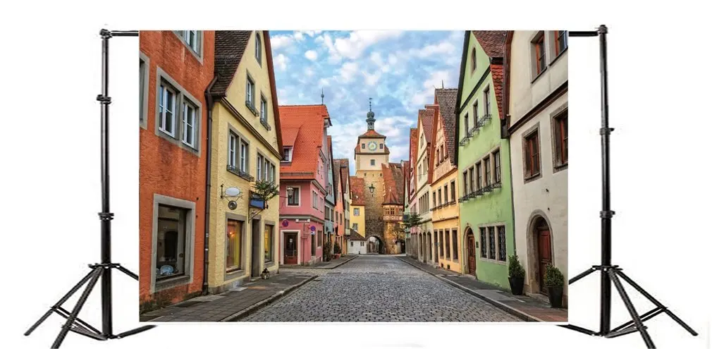 Фотофон узкая средневековая улица с Hdr тонировка в Ротенбург | Электроника