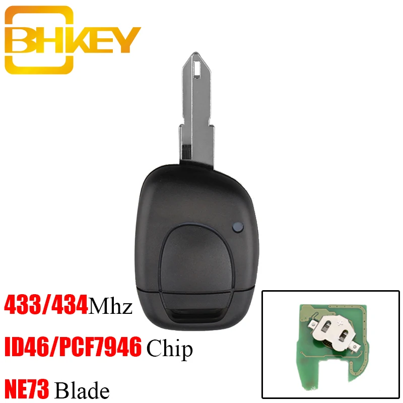 BHKEY 1 Кнопка 433 Мгц дистанционный Автомобильный ключ для Renault NE73 Blade PCF7946 чип