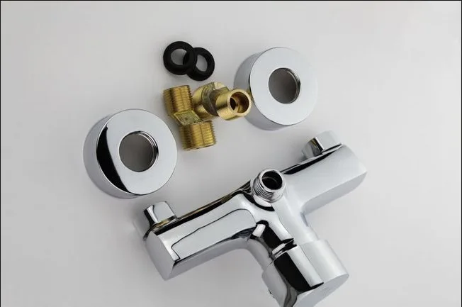 

Free shipping Dual hole inwall mounted yasi bathroom faucet with Solid brass single handle bathroom basin mixer