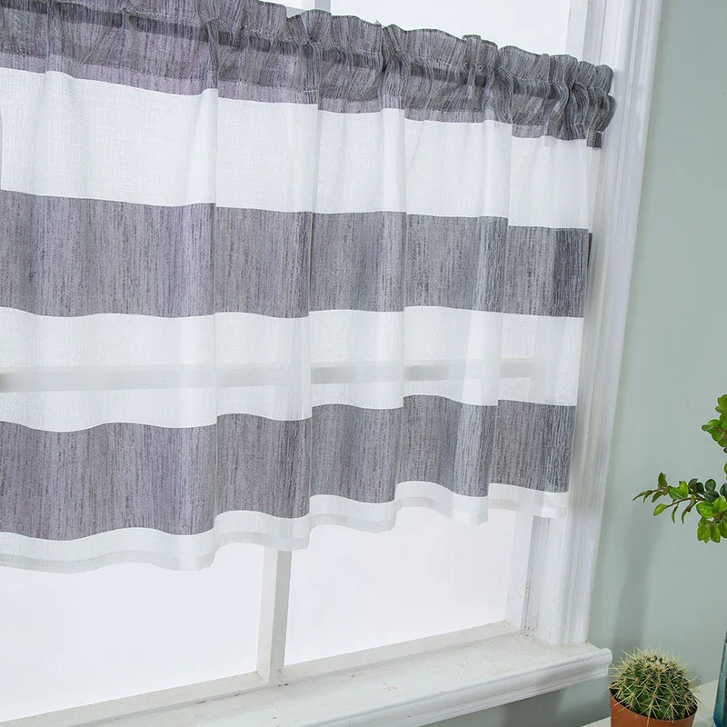 Современные шторы в скандинавском стиле для окна гостиной спальни полосатые из