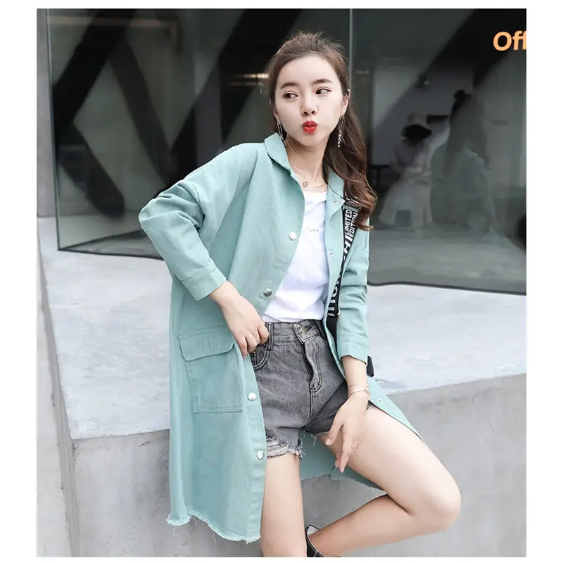 Женская Длинная ветровка f332 с карманами и принтом | одежда