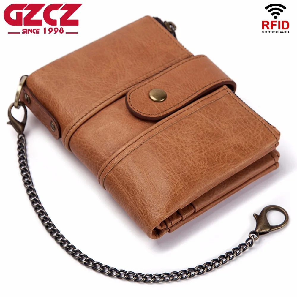 GZCZ, новинка, мужской кошелек, кожа, натуральная кожа, короткий кошелек, Ретро стиль, на молнии, Poucht, маленький зажим для денег, Rfid, кошельки, прямые продажи