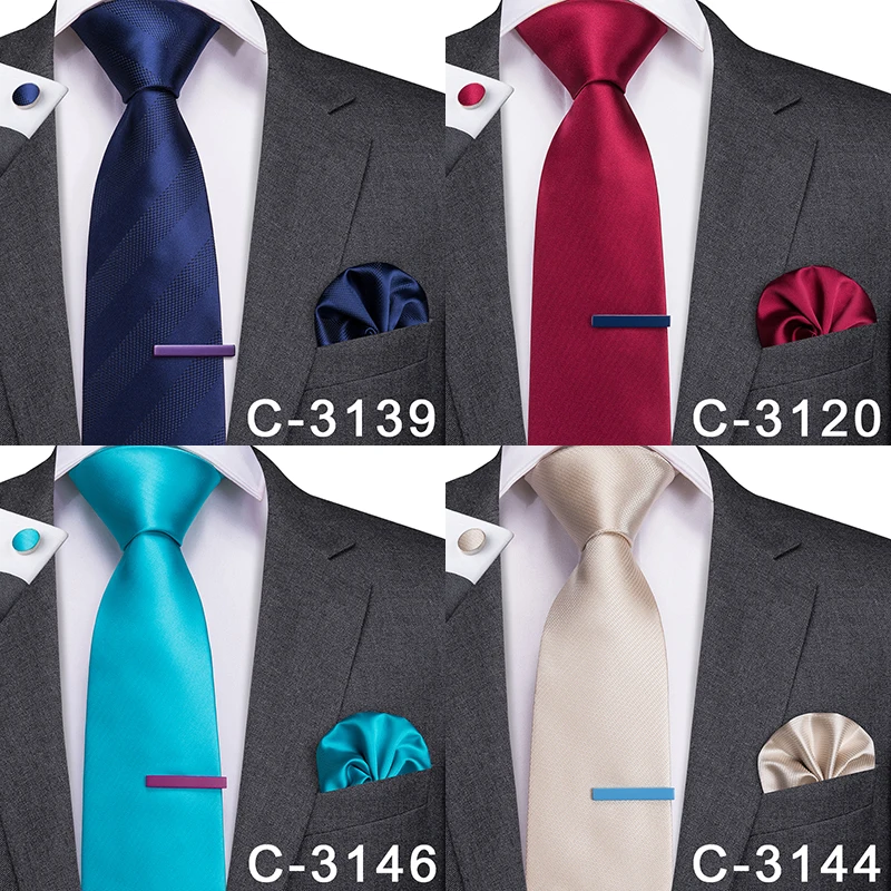 Набор Запонок Hi-Tie, шелк, разноцветный, петличный, Hanky, мужской галстук, 12 видов стилей, тканый, однотонный, красный галстук для мужчин, персиковый, для свадьбы, Gravata