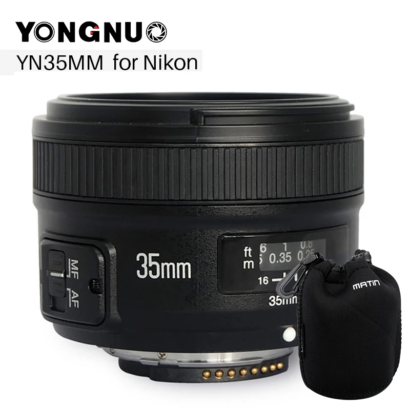 Объектив YONGNUO 35 мм F2 F2N для камеры Nikon YN объективы AF MF широкоугольный объектив DSLR