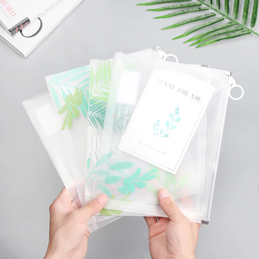 1 шт. прозрачный чехол для документов на молнии с кольцом бумажный держатель