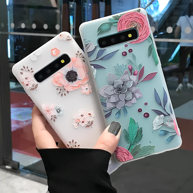Ретро Чехол YHBBCASES для телефона с 3D цветами Samsung Note 8 9 чехлы Galaxy S8 S9 S10 Plus рельефный