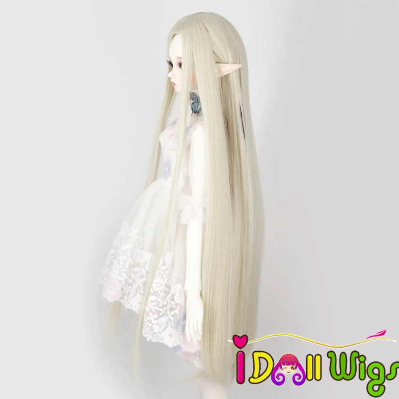 BJD/SD кукольные парики Размер 1/3 1/4 1/6 высокотемпературные волокна длинные прямые кукольные парики в Off-white