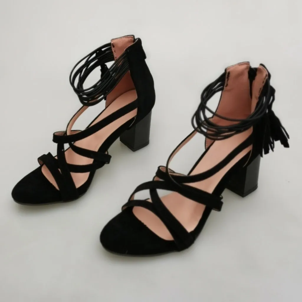 SAGACE/женские шлепанцы летние модные туфли на высоком каблуке с перекрестными