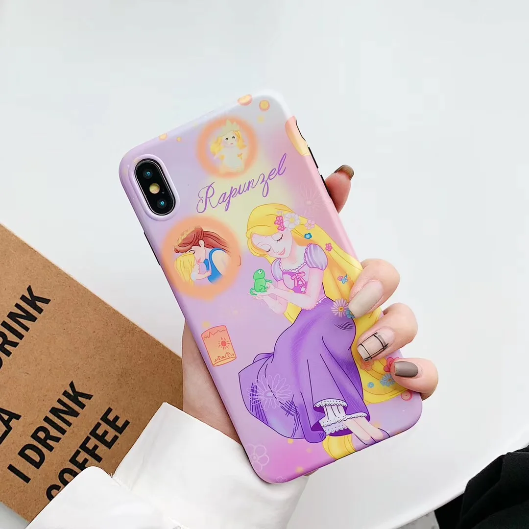 Принцесса Русалка милый мультфильм аниме чехол для iPhone 6 6s 7 8 Plus X XS MAX XR Алиса скраб