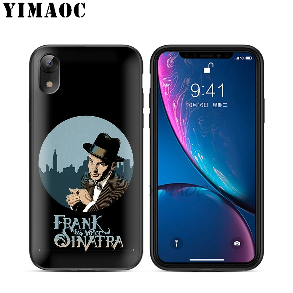 YIMAOC Frank Sinatra Singer Soft TPU Black Silicone Case for iPhone X or 10 8 7 6 6S Plus 5 5S SE Xr Xs Max |