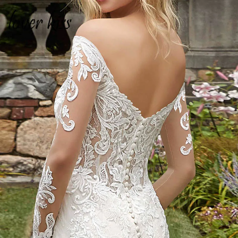 Любовник Поцелуй Vestido De Noiva 2021 Boho Свадебное платье Русалка с v-образной горловиной