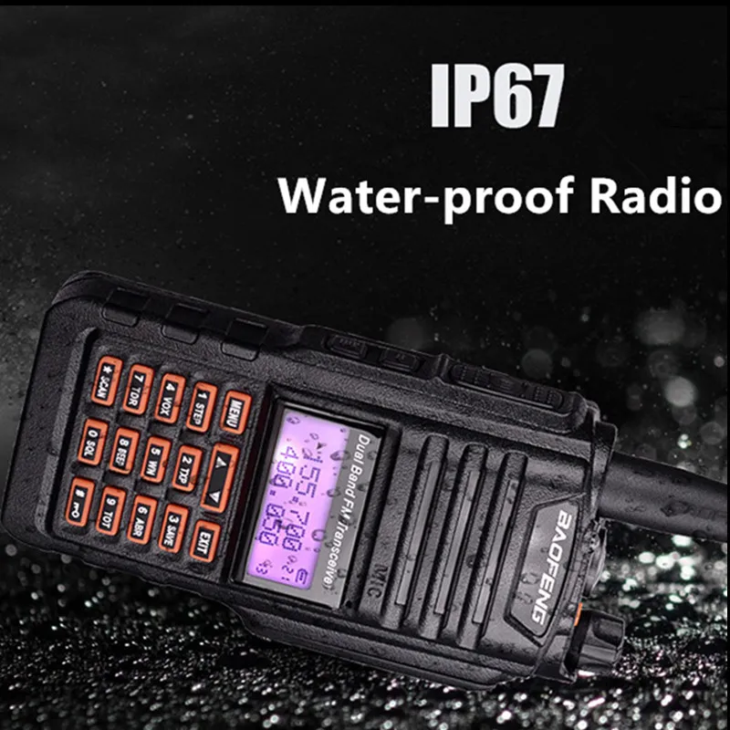 Baofeng UV-9R plus двухстороннее радио 136-174/400-520 МГц uv9r ip67 трансивер Ham cb радиостанция Водонепроницаемая 10 Вт рация