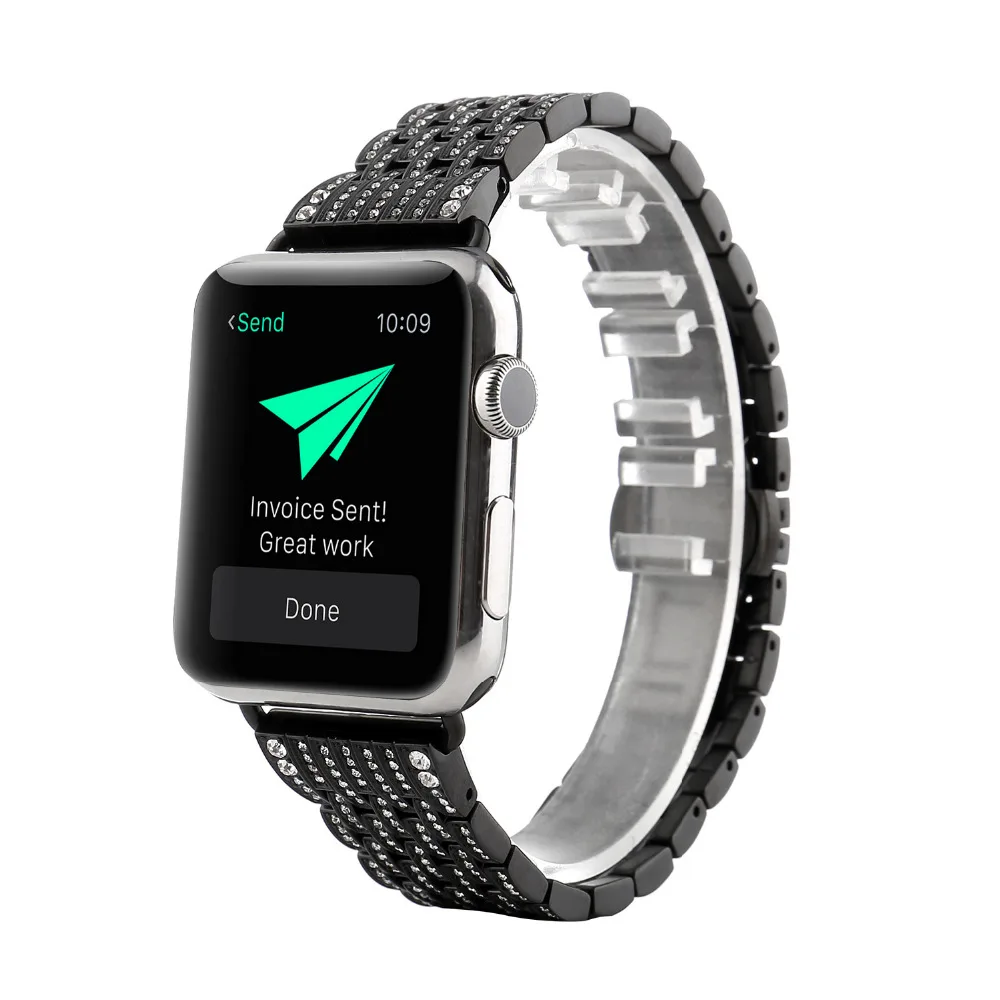 OSRUI бриллиантовый ремешок из нержавеющей стали для Apple watch 4 группа 44 мм 40 мм correa aple часы 42 мм 38 мм iwatch 3 2 браслет на запястье ремень