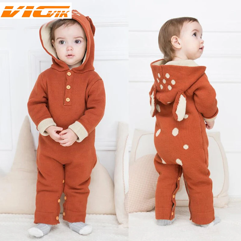 2019 вязаный свитер для маленьких девочек и мальчиков рождественские комбинезоны