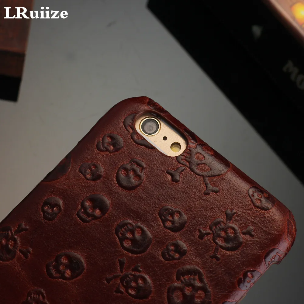 Тонкий чехол lruize из натуральной коровьей кожи для iPhone 8 7 6 s/Plus 5S SE 3D страшные