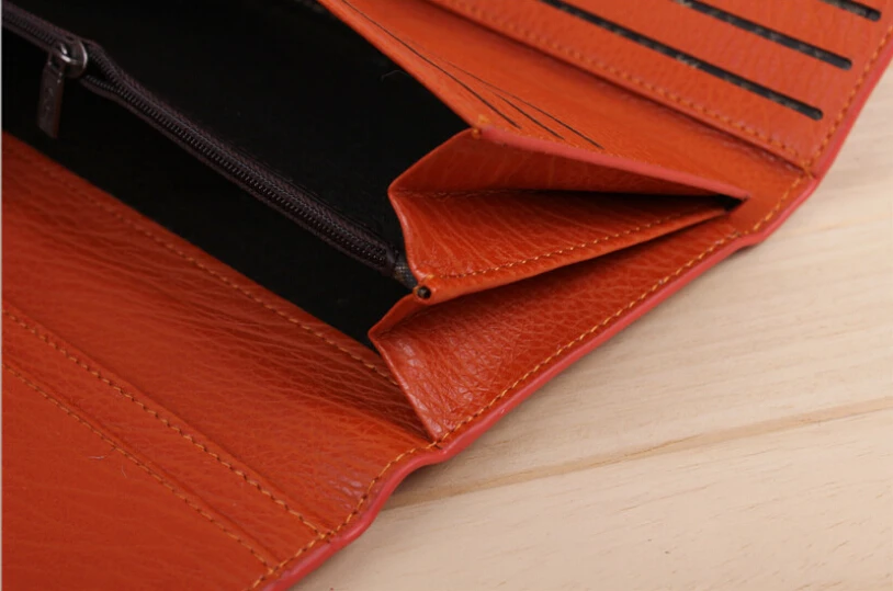 Модные женские кошельки из качественной искусственной кожи 3 складки цвета