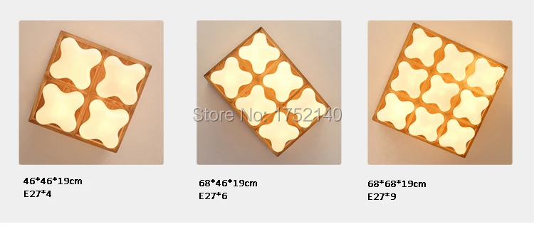 Современный простой и красивый деревянный стекло потолочных светильников.