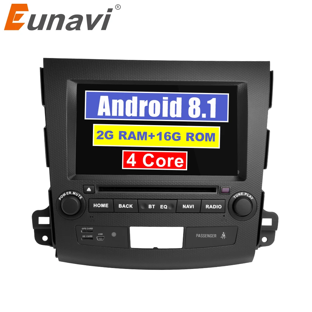 Eunavi 7 ''Android 8 1 четырехъядерный автомобильный dvd радиоплеер для Mitsubishi Outlander 2006 2012