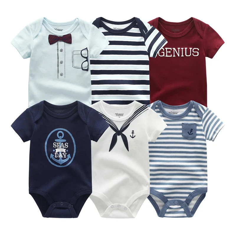 BDS6706-Baby Rompers Одежда для малышей; 6 шт/лот; комбинезоны унисекс для новорожденных мальчиков и девочек; roupas de bebe; хлопковые комбинезоны для малышей; одежда с короткими рукавами для малышей - Цвет: BDS6706-Baby Rompers
