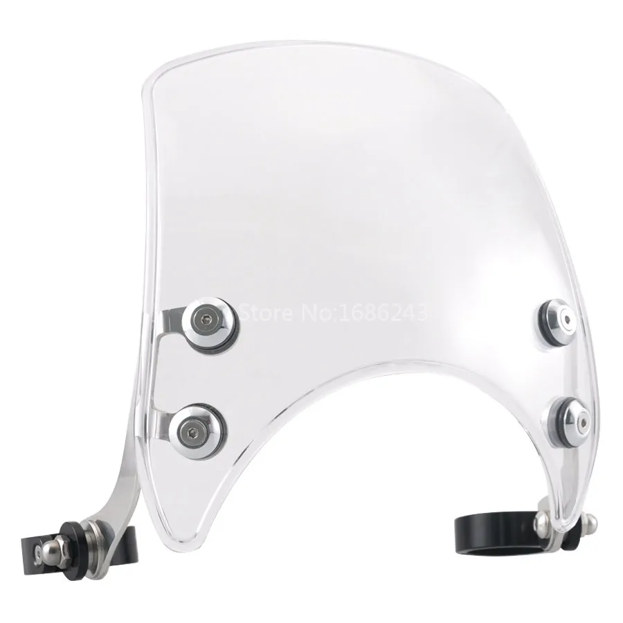 Clear Фара обтекатель подходит для Harley Sportster 04-Up XL883 XL1200 Мотоцикл Ветер Дефлектор лобовое стекло ветровое стекло 39 мм 41 мм - Цвет: Clear