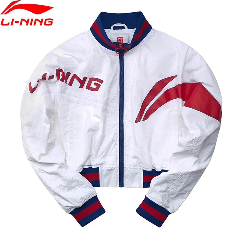 Li Ning женский PFW Китай куртка свободного кроя с принтом нейлон полиэстер подкладка