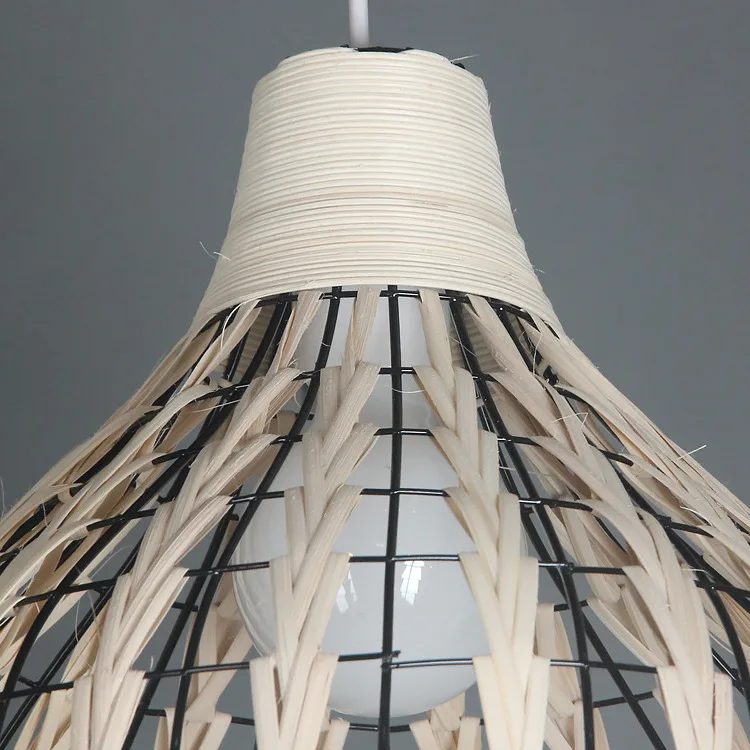 

HAIXIANG LED E27 living room dining room tea room Lamps simple rattan Pendant Lights Decorative lighting