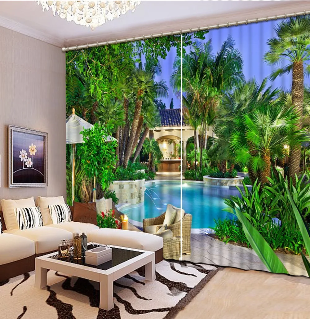 

Ancient tree meadow European Curtains 3d Curtains For Living Room Bedroom High Quality 2019 New curtain