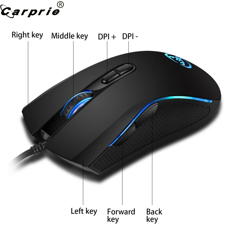 Проводная игровая мышь Pro Gamer 3200DPI 7 ярких цветов светодиодный светодиодная